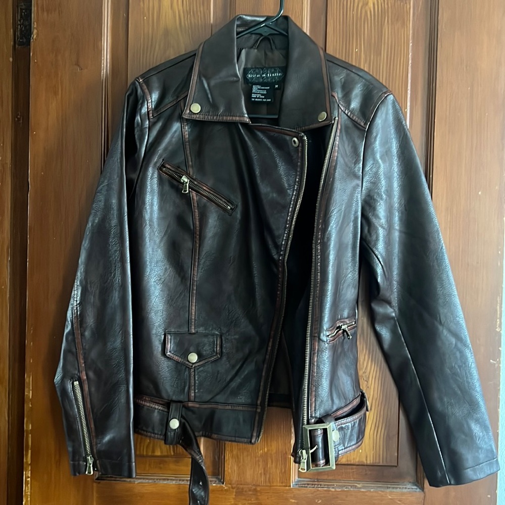Brown leather like jacket